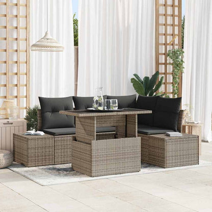 Tuin Sofa Set Met Kussen 5 Pcs Poly Rattan