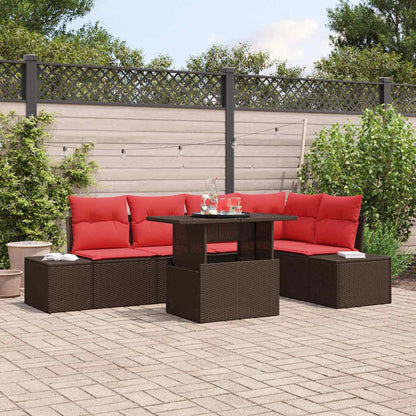 Tuin Sofa Set Met Kussen Met Opslag 6 Pcs En Rood
