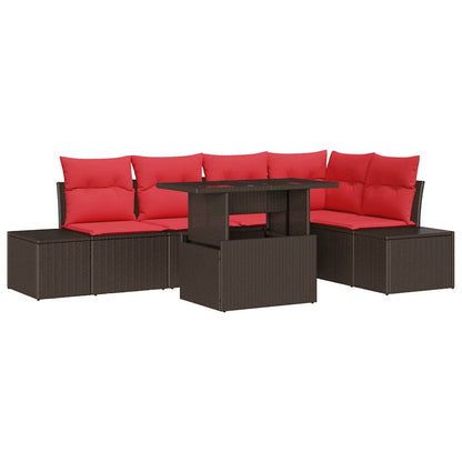 Tuin Sofa Set Met Kussen Met Opslag 6 Pcs En Rood