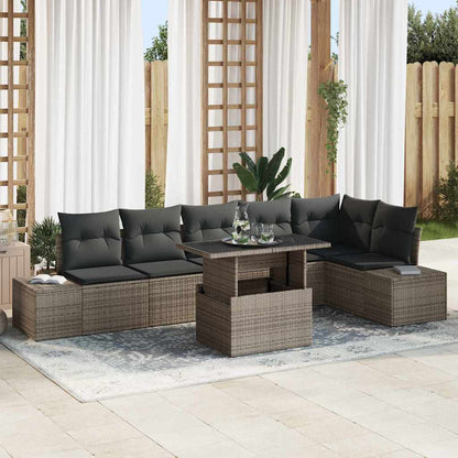 Tuin Sofa Set Met Kussen Met Opslag 7 Pcs