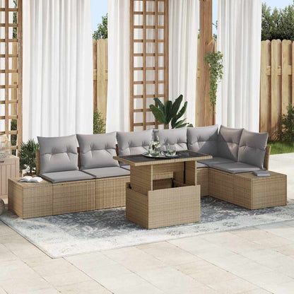 Tuin Sofa Set Met Kussen Met Opslag 7 Pcs