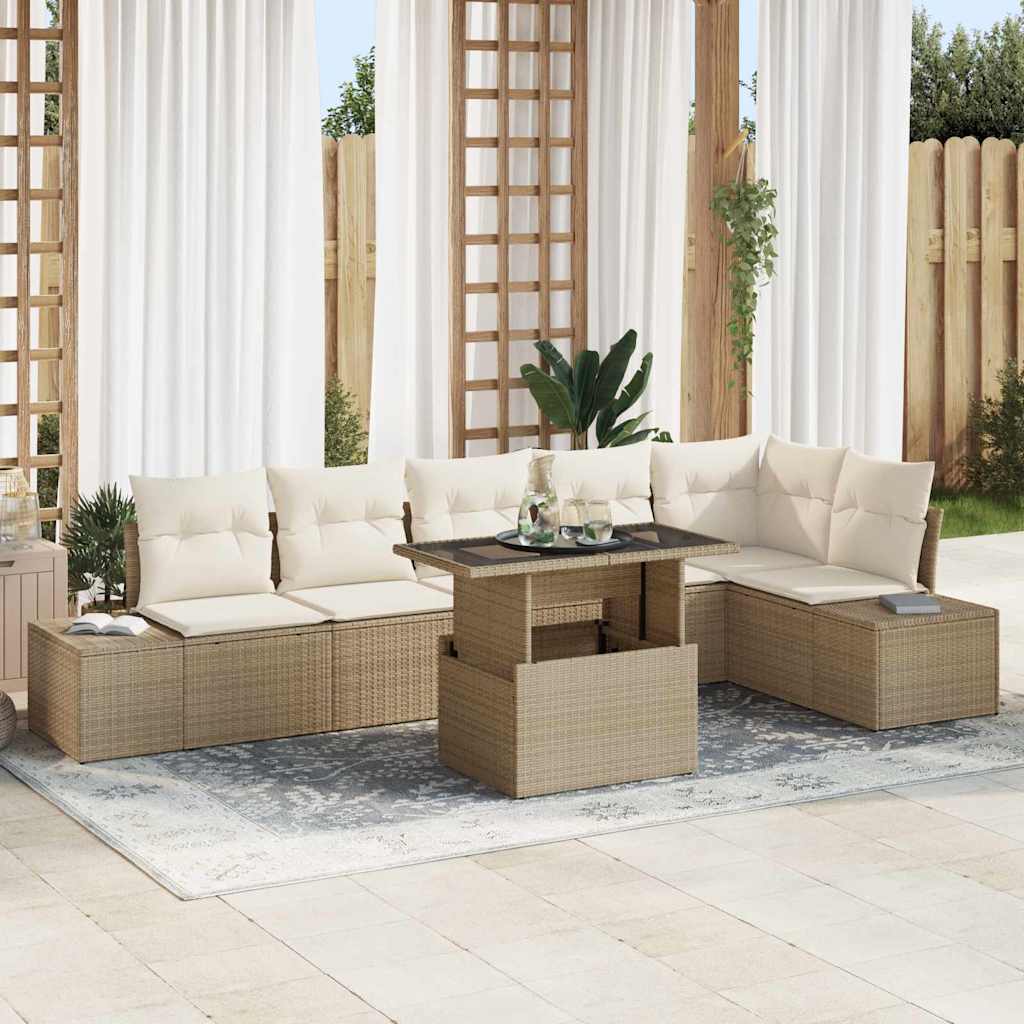 Tuin Sofa Set Met Kussen Met Opslag 7 Pcs