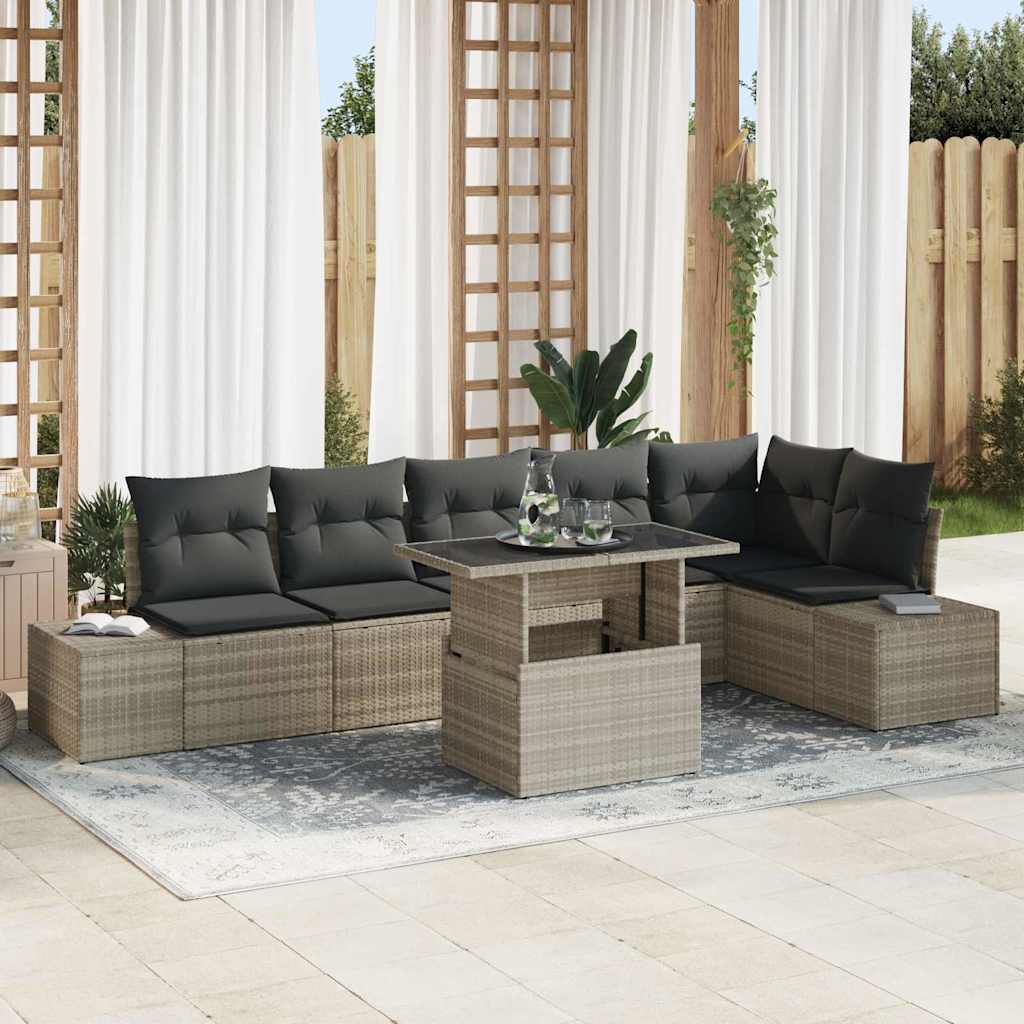 Tuin Sofa Set Met Kussen Met Opslag 7 Pcs