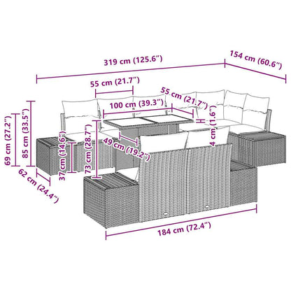 Tuin Sofa Set Met Kussen Met Opslag 9 Pcs