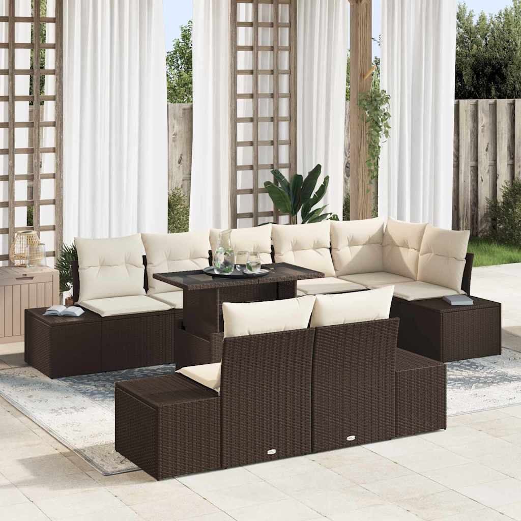 Tuin Sofa Set Met Kussen Met Opslag 9 Pcs