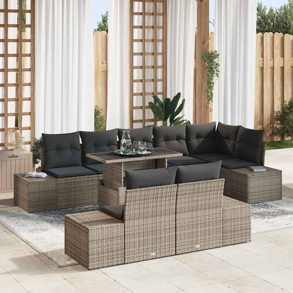 Tuin Sofa Set Met Kussen Met Opslag 9 Pcs