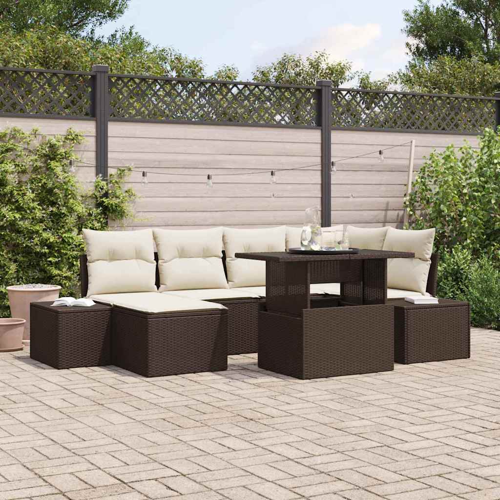 Tuin Sofa Set Met Kussen 7 Pcs