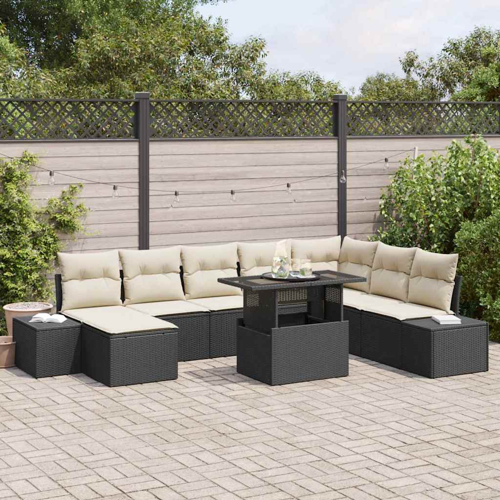 Tuin Sofa Set Met Kussen 9 Pcs Poly Rattan