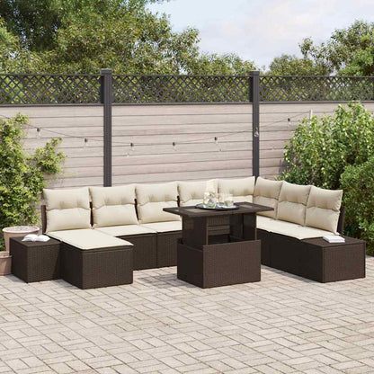 Tuin Sofa Set Met Kussen 9 Pcs Poly Rattan
