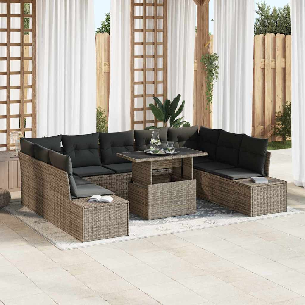 Tuin Sofa Set Met Kussen Met Opslag 10 Pcs