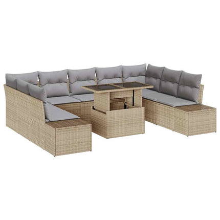Tuin Sofa Set Met Kussen Met Opslag 10 Pcs En Licht