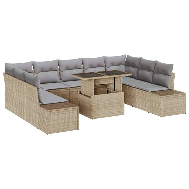 Tuin Sofa Set Met Kussen Met Opslag 10 Pcs En Licht
