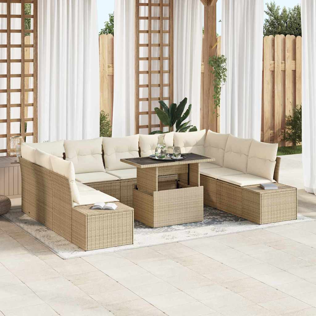 Tuin Sofa Set Met Kussen Met Opslag 10 Pcs