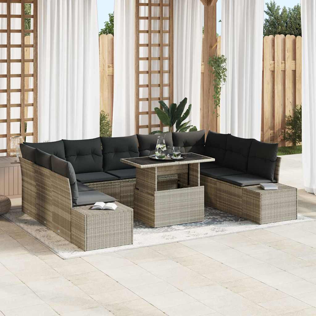 Tuin Sofa Set Met Kussen Met Opslag 10 Pcs
