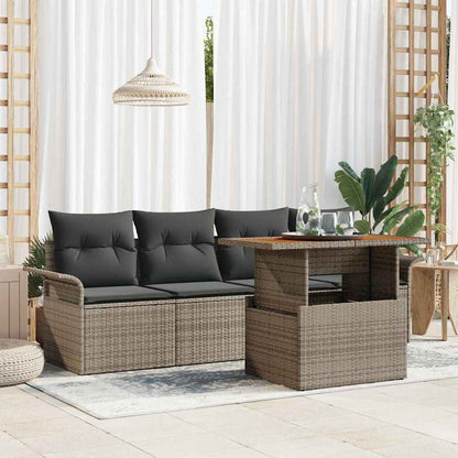 Tuinbankenset Met Kussen 5 Pcs Poly Rattan
