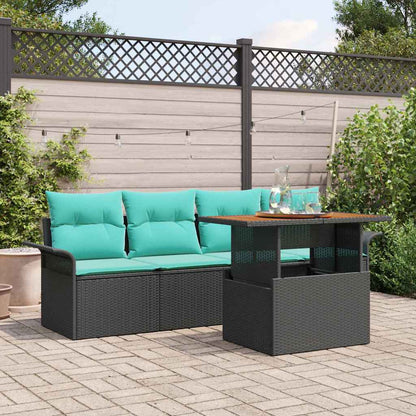 Tuin Sofa Set Met Kussen 5 Pcs En Blauw