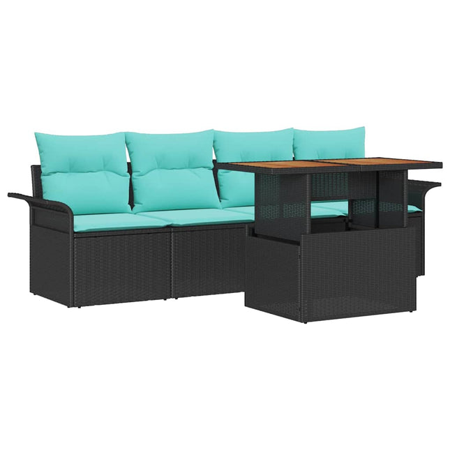 Tuin Sofa Set Met Kussen 5 Pcs En Blauw