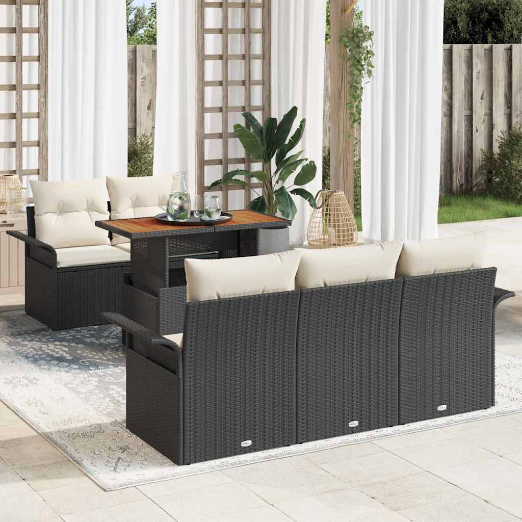 Tuinbankenset Met Kussen 6 Pcs Poly Rattan
