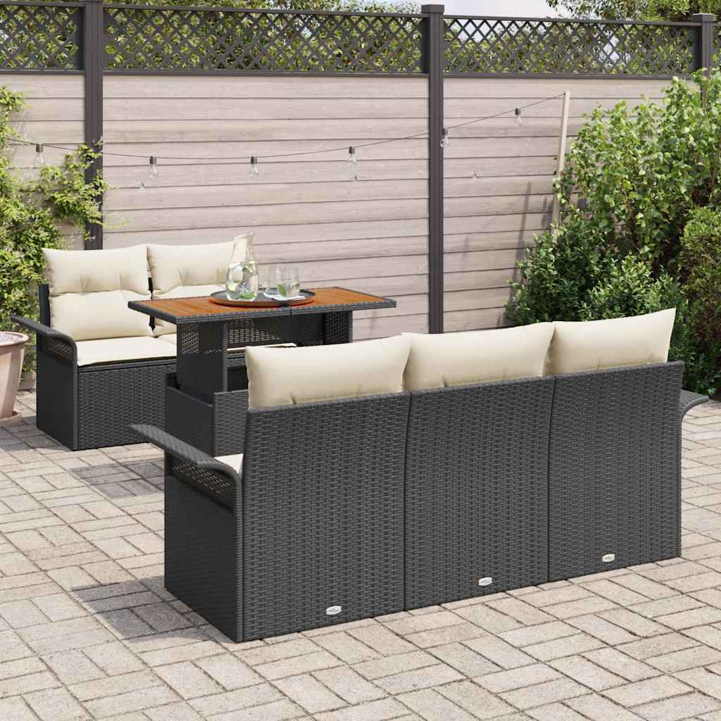 Tuinbankenset Met Kussen 6 Pcs Poly Rattan