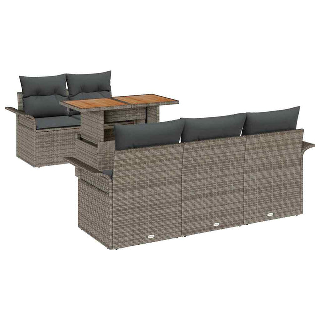 Tuinbankenset Met Kussen 6 Pcs Poly Rattan