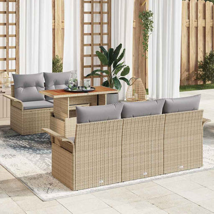 Tuinbankenset Met Kussen 6 Pcs Poly Rattan