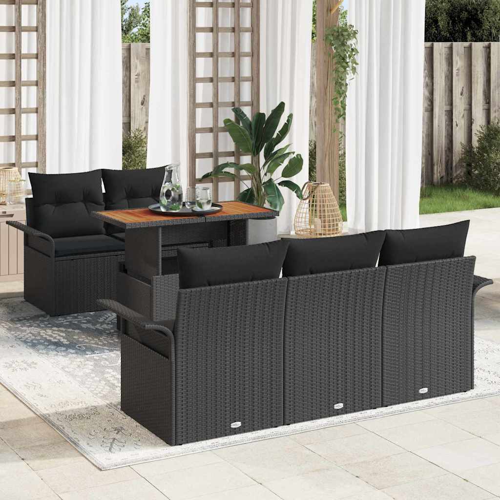Tuinbankenset Met Kussen 6 Pcs Poly Rattan