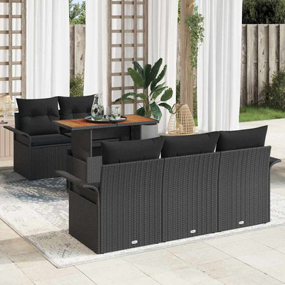 Tuinbankenset Met Kussen 6 Pcs Poly Rattan