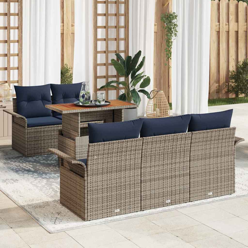Tuin Sofa Set Met Kussen 6 Pcs En Blauw