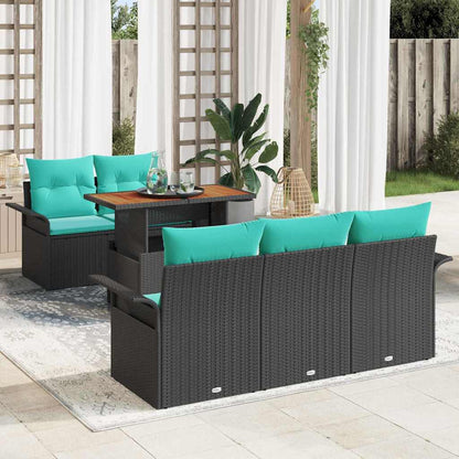 Tuin Sofa Set Met Kussen 6 Pcs En Blauw