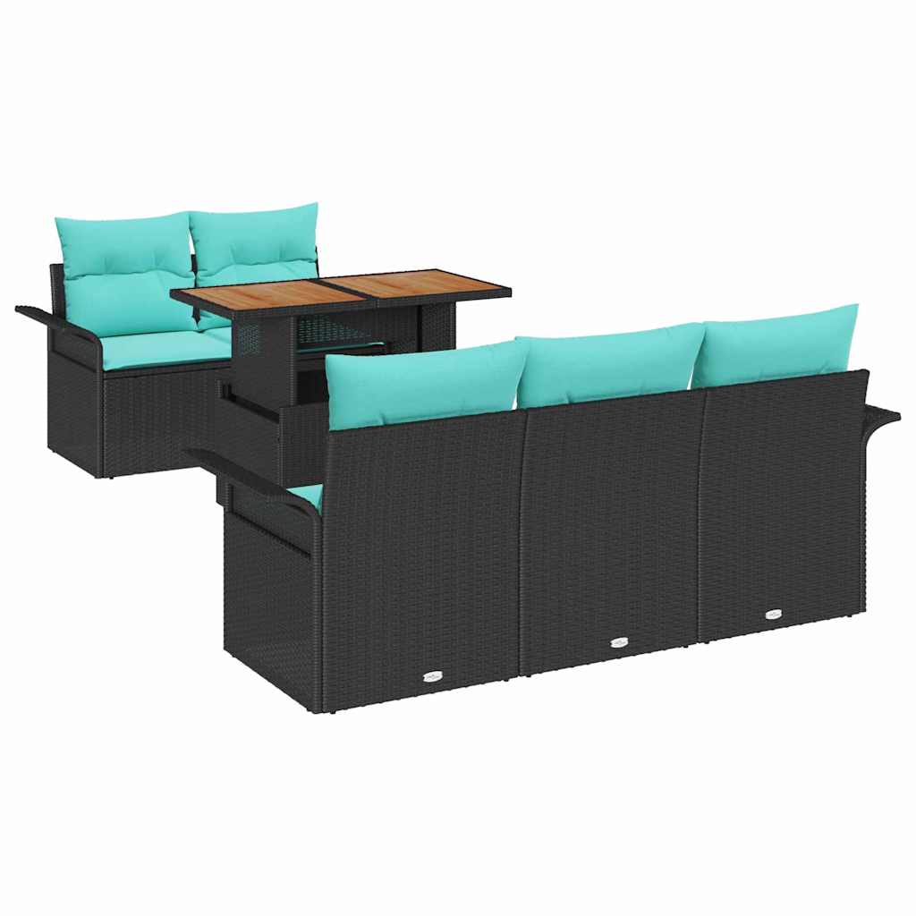 Tuin Sofa Set Met Kussen 6 Pcs En Blauw