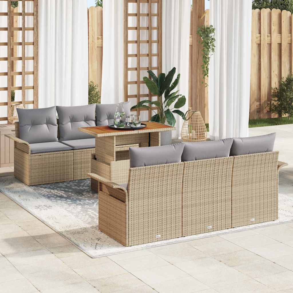 Tuin Sofa Set Met Kussen 7 Pcs