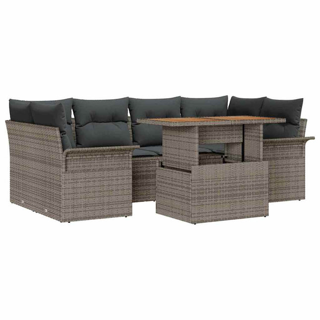 Tuin Sofa Set Met Kussen 7 Pcs
