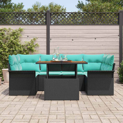 Tuin Sofa Set Met Kussen 7 Pcs En Blauw