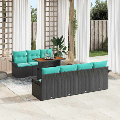Tuin Sofa Set Met Kussen 8 Pcs En Blauw