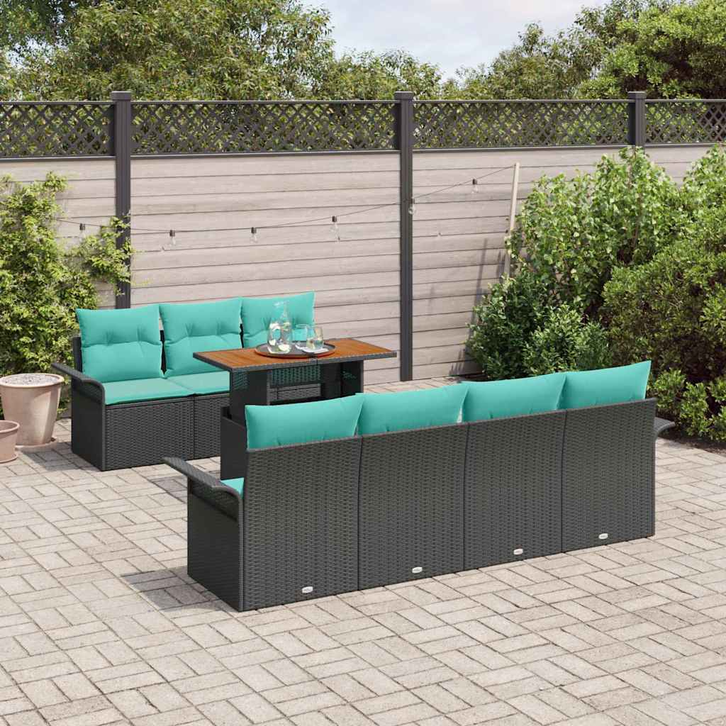 Tuin Sofa Set Met Kussen 8 Pcs En Blauw