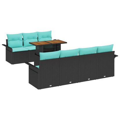 Tuin Sofa Set Met Kussen 8 Pcs En Blauw