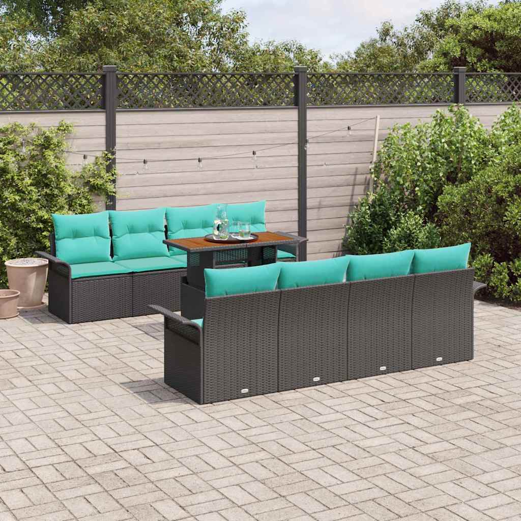 Tuin Sofa Set Met Kussen 7 Pcs En Blauw