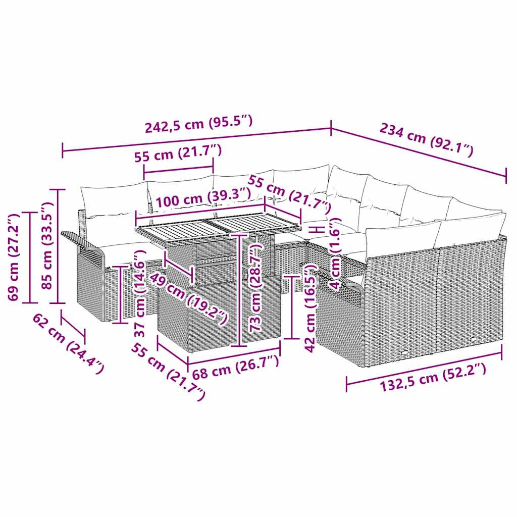 Tuin Sofa Set Met Kussen