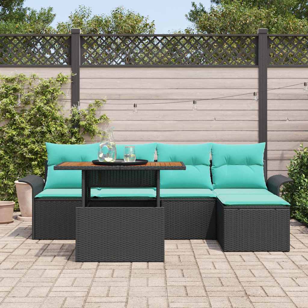 Tuin Sofa Set Met Kussen Met Opslag 6 Pcs En Blauw