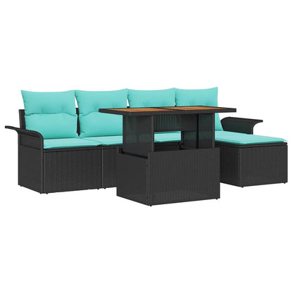 Tuin Sofa Set Met Kussen Met Opslag 6 Pcs En Blauw
