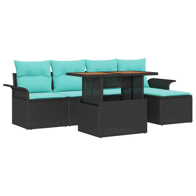 Tuin Sofa Set Met Kussen Met Opslag 6 Pcs En Blauw