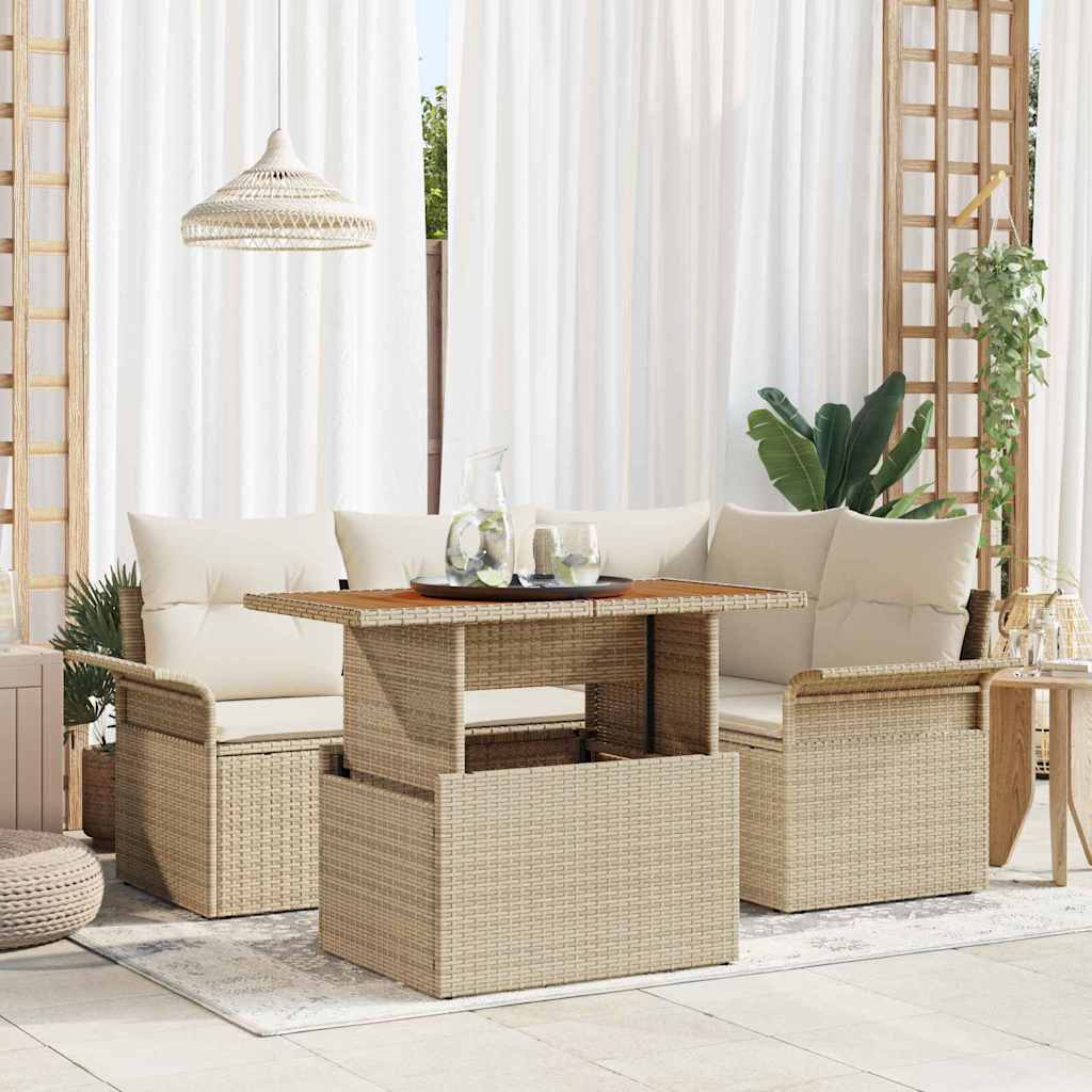 Tuin Sofa Set Met Kussen 5 Pcs