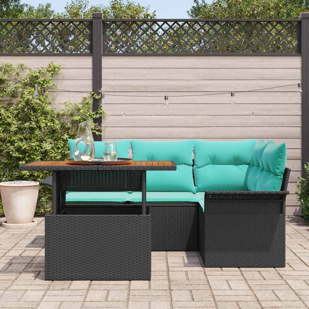 Tuin Sofa Set Met Kussen Met Opslag 5 Pcs En Blauw