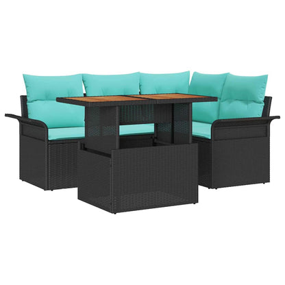 Tuin Sofa Set Met Kussen Met Opslag 5 Pcs En Blauw