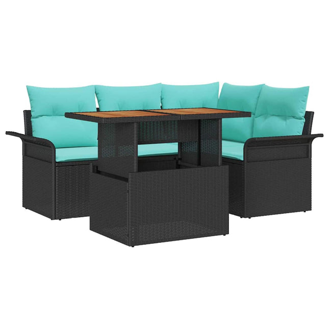 Tuin Sofa Set Met Kussen Met Opslag 5 Pcs En Blauw