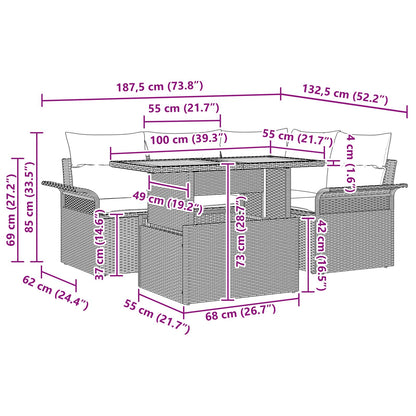 Tuin Sofa Set Met Kussen Met Opslag 5 Pcs En Blauw