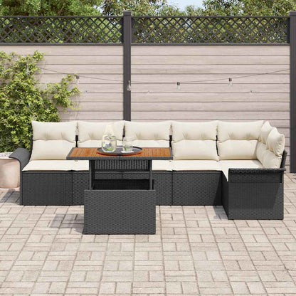 Tuinbankenset Met Kussen 7 Pcs Poly Rattan