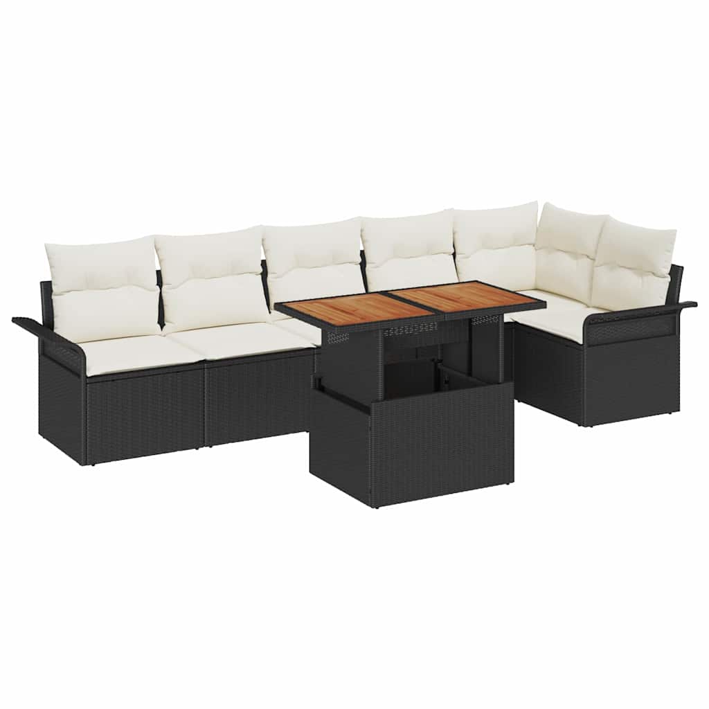 Tuinbankenset Met Kussen 7 Pcs Poly Rattan