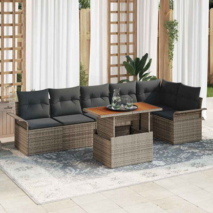 Tuinbankenset Met Kussen 7 Pcs Poly Rattan
