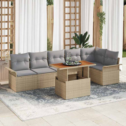 Tuinbankenset Met Kussen 7 Pcs Poly Rattan